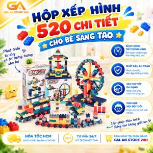 Hộp xếp hình 520 chi tiết cho bé sáng tạo