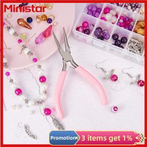 Ministar Mini Pliers Diagonal Round Bent Needle Nose Handcraft Beading Insulated Cutter Pliers For Jewelry Making Tools