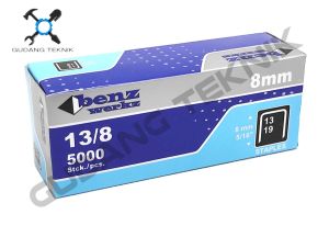 (BENZ) Isi Staples Paku Tembak 13/8 8mm U 5000pcs BENZ / Refil Refill Isi Ulang Air Nailer Angin Stapler Gun Tracker Jok BENZ
