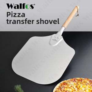 Walfos Stainless Steel Non-stick Pizza Paddle Spatula With Oak Wooden Pizza Shovel Pastry Tools Accessories