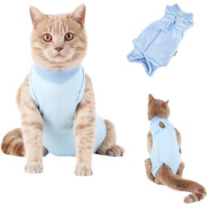Baju Kucing & Anjing Untuk Recovery / Baju Steril Kucing Betina / Baju Pasca Operasi untuk Kucing Anjing Baju Pasca Operasi untuk Kucing Anjing - Baju Anjing Kucing Pelindung Perut Pasca Operasi Steril Stripes Velcro