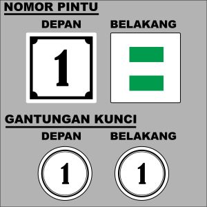 Gantungan Kunci Kamar Hotel Kost Homestay Penginapan