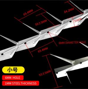 WALL SPIKES / WALL SPIKES INCLUDES 2 PAIRS OF GLOVES  Anti climb Anti-Theft Sharp Installed on Top of Wall and Fence /  MEDIUM 8mmx125mm LARGE 12mmx125mm Small 6cmx125mm