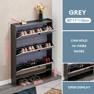 Simple Shoe Rack Home Narrow Entryway Indoor Stylish Bedroom Dustproof Storage Organizer Ultra Thin Flip Down Shoe Cabinet Space Saving Multifunctional Shoe Storage For Small Apartment And Rental House