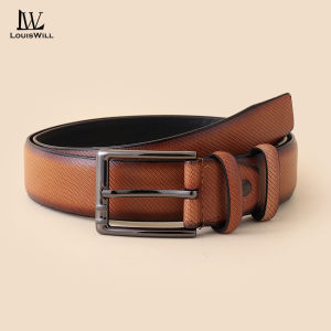 LouisWill Mens Belts Fashion Business Belt Soft PU Belt Alloy Pin Buckle Design Belts 120cm Scratch Resistant Belts Leisure Belt Gentlemen Belt for Men