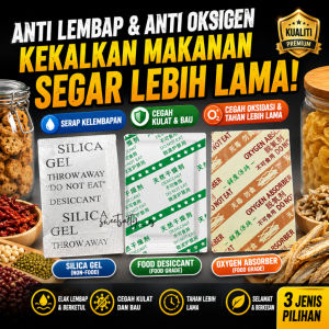 100% ORIGINAL Food Desiccant & Oxygen Absorber Non-Food Silica Gel Moisture & Oxygen Resistant