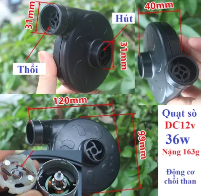 Bơm hơi điện 12v 24v 220v cho bể phao bơi thổi lò quạt than hút chân không ... giá tốt