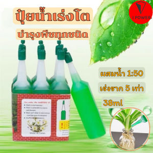 ปุ๋ยน้ำ เร่งราก เร่งโต 5 เท่า บำรุงต้น ปุ๋ยน้ำเร่งโต ฟื้นฟูต้นไม้ ปุ๋ยปัก ใช้กับต้นไม้ทุกชนิด สูตรพิเศษไฮโดรโปรนิกส์ ขนาด 38 ML.