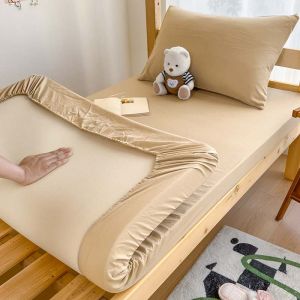 Dormitory Fitted Bed Sheet Solid Color Fittedsheet Single/Queen/King Mattress Cover 宿舍床笠