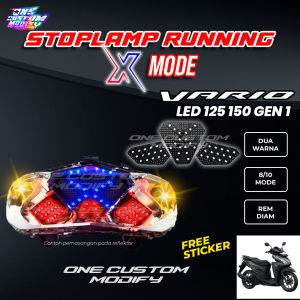 Lampu Rem Vario 125 150 LED Old 2015-2018 X Mode 8 10 Mode Running LED Motor Variasi