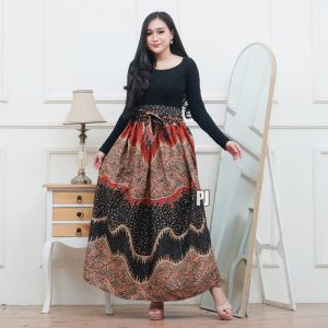 ROK BATIK MAYUNG PANJANG BAEAHAN WANITA POLYKATUN MOTIF CICAKROWO