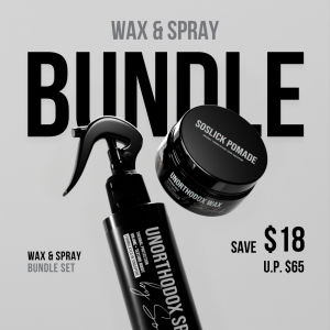 Unorthodox Wax & Spray Bundle Set by SoSlick Pomade | Volume & Texture | Sea Salt Spray | Extreme Hold & Matte Finished