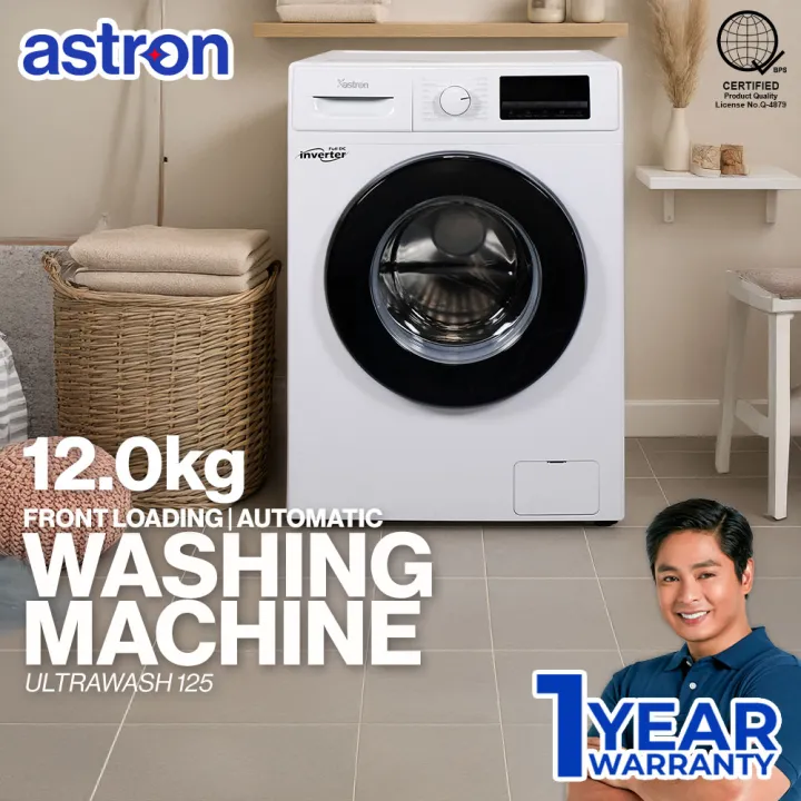 Astron ULTRAWASH 125 Front Load Fully Automatic Washing Machine - Full DC Inverter | 12.5kg Capacity | Wash and Dry | Rust Proof