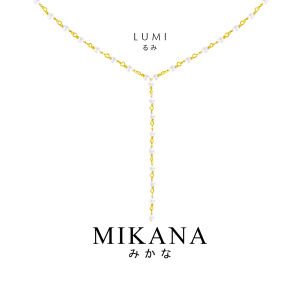 Mikana Lumi Gold Plated Pearl Lariat Necklace for Women jewelry accessories kwintas box gift for her