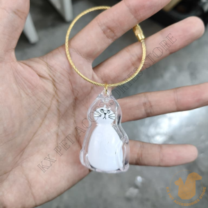 【Ready Stock】Pet Transparent Hair Storage Cute Keychain