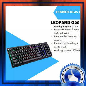 ( Bayar COD ) Keyboard Gaming Kabel Mechanical Leopard G20 RGBLED Keyboard Eksternal Untuk Komputer - Keyboard Leopard G20 Gaming High Quality - Aksesoris Komputer