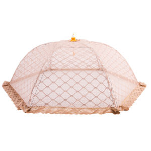 *เกรดพรีเมียม* ฝาชี ครอบอาหาร พับเก็บได้ ทรงกลแบบผ้าตาข่าย ที่กันแมลงวันพับได้ ผ้าคลุมจานแบบพับได้