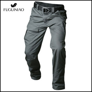 FUGUINIAO Mens elastic and waterproof pants casual sportswear pants tactical military style ideal choice for outdoor hiking street clothing