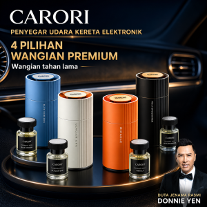CARORI Electronic Car Aroma Diffuser Smart Auto On Off Cup Holder Car Perfume Mist Diffuser Multiple Scent Pewangi Kereta Elektronik Car Air Freshener