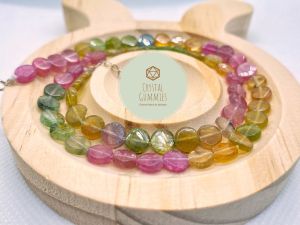 SG LOCAL - Authentic Tourmaline Round Cake 3 Round Bracelet 碧玺圆饼三圈手串