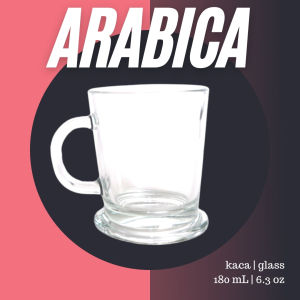 ARABICA Coffee Glass | Gelas Kopi Kaca | Cangkir Kopi Susu