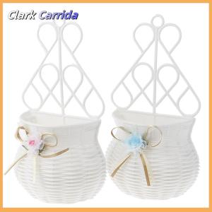 [Clark Carrida] Vườn DIY bình hoa giỏ đồ lặt vặt Organizer tường treo nhân tạo mây