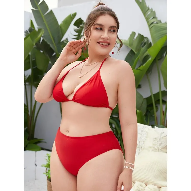 Plus Size Women Swimsuit 3 Piece Sets 2022 New Fashion Strawberry