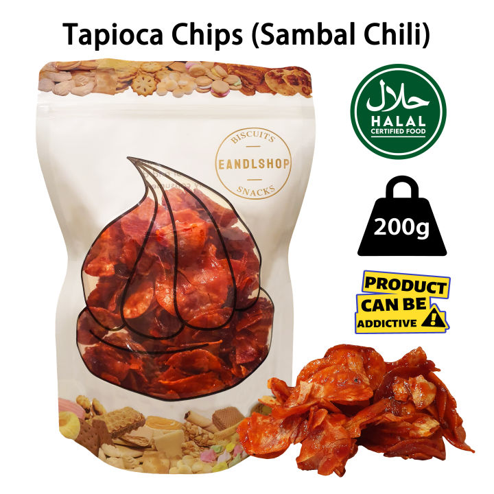 (EANDLSHOP) Tapioca Chips (Sambal Chili) 200g – old school, traditional ...