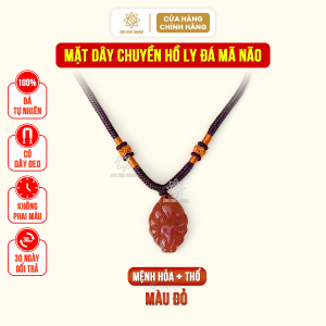 Mặt dây chuyền hồ ly chúa 9 đuôi đá mã não đeo cổ có sẵn dây Sơn Mộc Hương phong thủy may mắn tài lộc bảo vệ tình duyên
