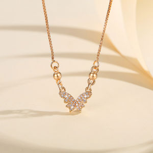 Y825 Kalung Wanita Anti Karat Fashion Kalung Kupu-Kupu Kalung Titanium Wanita Liontin Butterfly