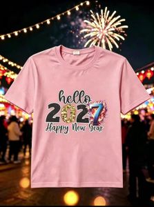 HELLO 2027 HAPPY NEW YEAR SHIRT FOR KIDS AND ADULT HIGH QUALITY COTTON SHIRT