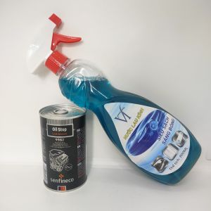 NGĂN CHẶN VIEJC RÒ RỈ NHỚT ĐỘNG CƠ HIỆU SENFNECO 9982 300ml VÀ CHAI XỊT LÀM SẠCH NHANH KÍNH XE Ô TÔ HIỆU VT 600ml (Oil Stop Leak Sealant 9982 300ml And Cleaner Glass VT 600ml)