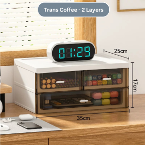 Easyhome.sg Desktop Stationery Storage Drawer Box ( Can fit A4 Paper)