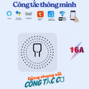 Công tắc thông minh wifi mini Tuya – Giấu trần / hộp âm – Điều khiển từ xa – Dùng công tắc cơ hoặc Smart Life/Tuya Smart