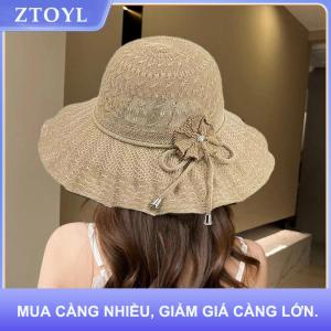 【ZTOYL】 Rộng vành UV bảo vệ mũ rơm thời trang giản dị thoáng khí bãi biển cap xô hat mùa hè Mũ mặt trời