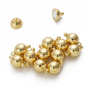 Plated Brass Charms Round Strong Magnetic Clasps Fit Bracelets Necklace End Clasp Connectors for Makings Leather Bracelet Necklace Jewelry Making