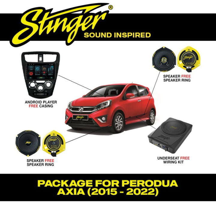 Perodua Axia Stinger Full Set Speaker & Android Player
