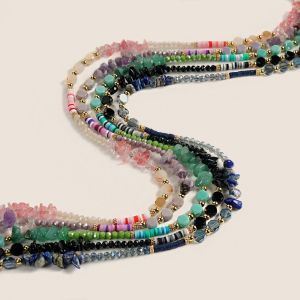 THANKSKY Gốm mềm Dây đeo kính hạt cườm Đầy màu sắc Crystal Dây đeo kính râm Thanh lịch Đá Dây đeo kính mắt Sử dụng ngoài trời