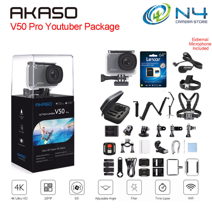 Akaso V50 Pro 4K 30Fps 20Mp Wifi Action Camera With Els Touch
