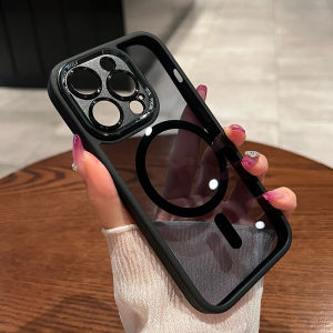 CrashStar MagSafe Highly Transparent Hard Shockproof Phone Case For iPhone 16 15 14 Pro Max Plus 16e 13 12 Pro Max 11 Wireless Charging Phone Casing Clear Anti-fall Phone Cover Shell With Metal Camera Protection