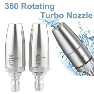 BUENOO Stainless Steel Turbo Nozzle 1/4 Quick Connect 3625 PSI Spray Head Portable Rotating Pressure Washer Tips for Pressure Washer