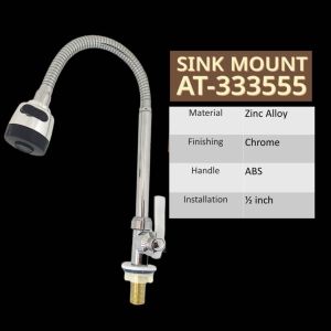 AT-333444 AT-333555 Kitchen Faucet 360° Flexible Dual Mode Wall Mount Sink Pillar Mount Basin Water Tap