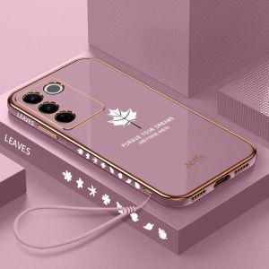 TERBARU Case VIVO V27E Softcase MAPLE Motif Daun FREE Tali Strap