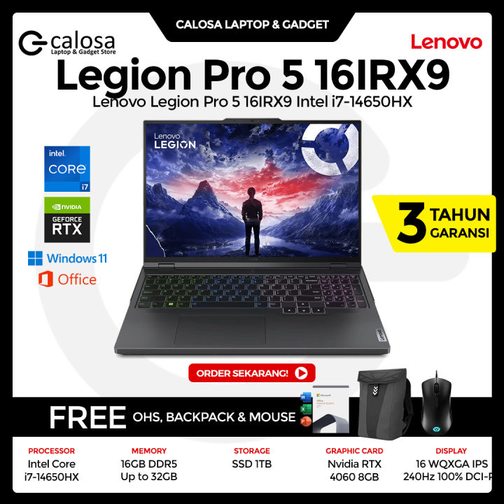 Lenovo Legion Pro 16IRX9 Intel i7-14650HX RAM 16GB/1TB RTX 4060 16