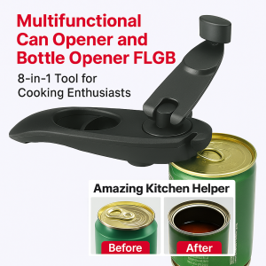 8 In 1 Manual Can Opener Stainless Steel Multifunctional Bottle Opener Portable Kitchen Can Opener Tool Easy To Open Cans And Bottles