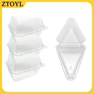 ZTOYL 50 100pcs bánh lát container rõ ràng tam giác tráng miệng hộp tái sử dụng thực phẩm đóng gói hộp Stackable bánh sandwich chủ cho trái cây bánh