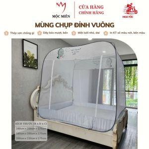 Màn Chụp Đỉnh Vuông Cao Cấp Mộc Miên - Giường Tự Dập/Giường Đơn/Giường Queen/King Size