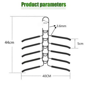 5 In 1 Anti Slip Metal Sweater Coat HangersMulti Layers Wardrobe Clothes RackHeavy Space Save Blouse Closet Storage Organizer