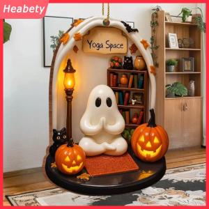 Heabety Dễ Thương Đọc Ma Halloween Ma Đồ Trang Trí 2D Phẳng Acrylic Mặt Dây Chuyền Halloween Treo Trang Trí Nội Thất