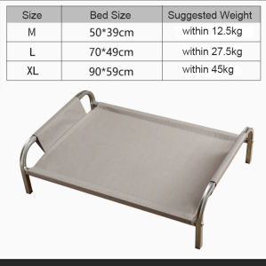 Lovinland Portable Elevated Dog Bed Cot Breathable Cooling Elevated Beds Hammock Anti-scratch Moisture-proof Pet Cat Bed for All Size Dogs Washable Oxford Cloth Cover Raised Steel Frame Collapsible Outdoor Indoor Use